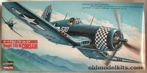 Hasegawa 1/72 Vought F4U-1D Corsair - VMF-312 US Marines or VF-84 US Navy - (F4U1D), 511 plastic model kit